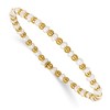 Chisel Stainless Steel Yellow IP-plated 3mm White Freshwater Cultured Pearl Beaded 6.5" Stretch Bracelet - 2 of 4