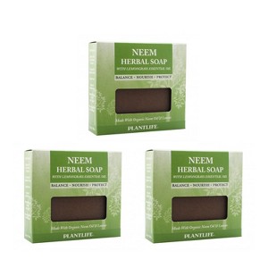 Plantlife Neem Herbal Bar Soap - Hand Crafted Using Plant-Based Ingredients - Made in California 4.5oz Bar - 1 of 3