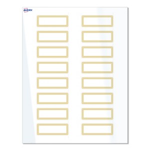 Avery Labels, 1" x 2-5/8", Glossy White, Multi-Lined Gold Border, 160ct - 1 of 4