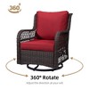 Whizmax Swivel Rocker Patio Chairs Set of 2 and Matching Side Table - 3 Piece Wicker Patio Bistro Set with Premium Fabric Cushions Outdoor Furniture - 3 of 4