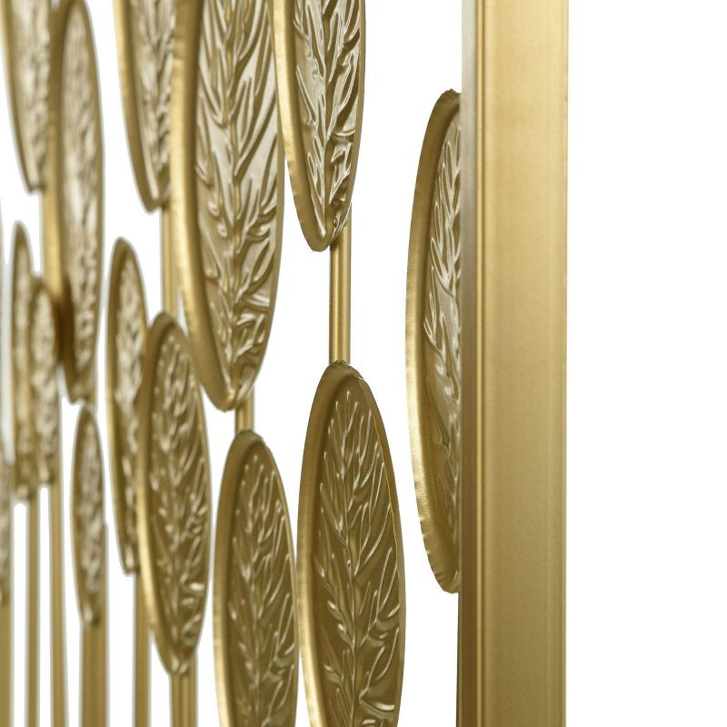 Pendant Leaflets Metal Medallion Stemmed Leaves Wall Art Gold - StyleCraft, 3 of 7
