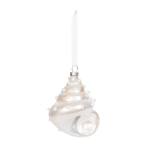 Gallerie II Blown Glass White Shell Ornament - 1 of 3