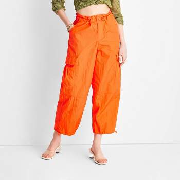 Women's Utility Nylon Cargo Pants - Future Collective™ with Alani Noelle Orange XXS