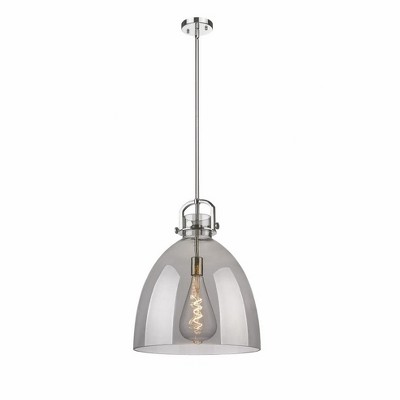 Newton Bell - 1 Light Stem Hung Pendant In Industrial Style-21.63 Inches Tall and 16 Inches Wide