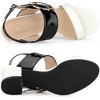 Allegra K Women's Contrast Color Slingback Block High Chunky Heel Sandals - 4 of 4