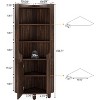 Lantine 68“ Tall Corner Cabinet, Farmhouse Wooden Kitchen Storage Cabinet with Doors and Shelves, for Living Room, Bathroom, Home Office, Brown - 2 of 4