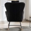 35.5 in. Soft Teddy Fabric Rocking Chair with Pocket for Living Room Bedroom - 3 of 4