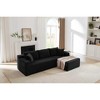 Moda Furnishings Black L-Shaped Modular Cloud Sectional Sofa - Deep Seat No Assembly Required Sleeper Couch for Living Room Bedroom Apartment - 4 of 4