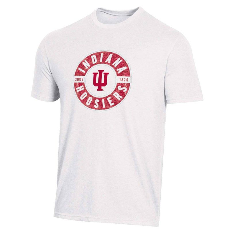 NCAA Indiana Hoosiers Men&#39;s White Biblend T-Shirt, 1 of 4