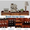 47in Modern Wine Bar Cabinet w/ Wood Liquor Storage & Buffet Station - Coffee Bar w/ Racks for Living/Dining/Kitchen - 4 of 4