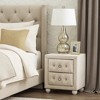 Royal Hampton Nightstand, 2 Drawers, Classic Crystal Tufted Beige Upholstery - 2 of 4