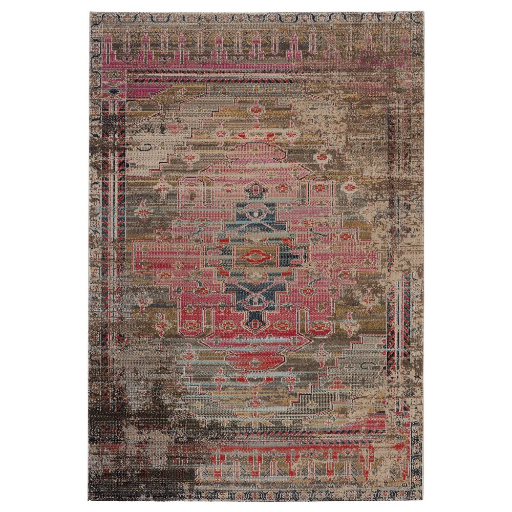 Photos - Area Rug 2'8"x10' Runner Cicero Indoor/Outdoor Medallion Rug Pink/Taupe - Jaipur Li