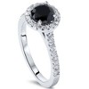 Pompeii3 1 1/3 ct Black & White Halo Diamond Engagement Ring 14k White Gold - 4 of 4