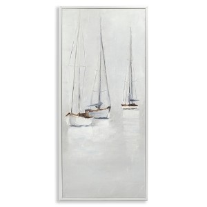 Stupell Industries Grey Sailboats Trio Black Framed Giclee Art - 1 of 4