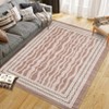 Modern Bordered Print Rug for Bedroom Machine Washable Area Rug Non-Slip Backing Rugs Low Pile Carpet for Dining Room - 2 of 4