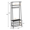 4-in-1 Entryway Hall Tree with Coat Rack, Shoe Bench & Hooks, Industrial Metal Frame Organizer - 2 of 4
