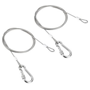 Unique Bargains Stainless Steel Luggage Lighting Travel Snap Hook Locking Cables Silver - 1 of 4
