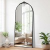 70.2x31.2-Inch Black Full-Length Mirror with Carved Retro Aluminum Alloy Fine Edge Right Angled Arch (With Bracket) - 2 of 4