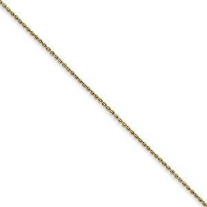 Black Bow Jewelry 0.8mm 10k Yellow Gold Solid Diamond Cut Cable Chain Necklace - 1 of 4