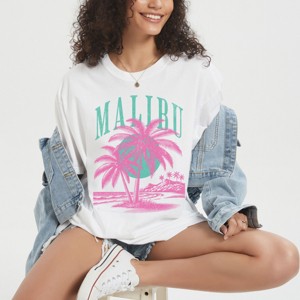 Simply Sage Market Retro Malibu Palm Tree Garment Dyed Tee - 1 of 4
