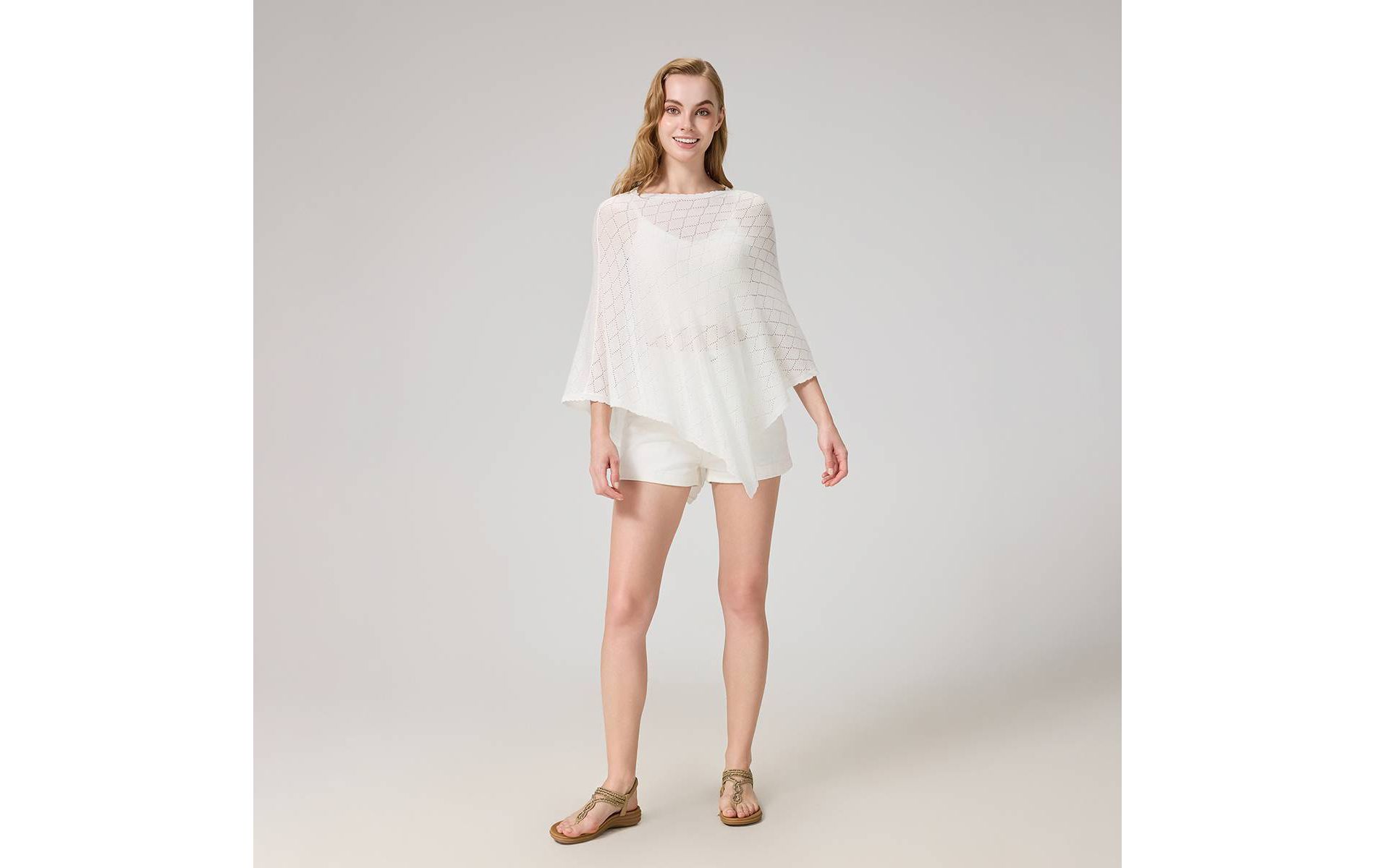 Women's Pointelle Poncho Sweater - Wild Fable™