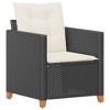 vidaXL Patio Chair with Cushions Black Poly Rattan - 2 of 4