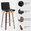 Bekrvio 26"/29" Swivel Bar Stools Set of 1/2/3/4, Faux Leather Upholstered Counter Chairs with Wood Legs, Mid-Century Seating for Kitchen Island - 4 of 4