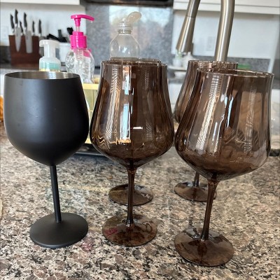 Set of 4 20oz Wine Glasses Brown - Hearth & Hand with Magnolia : Target