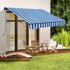 Aoodor 10' x 8' x 5' Retractable Window Awning Sunshade Shelter,Polyester Fabric,with Retractable Brackets and Two Wall Bases - 2 of 4