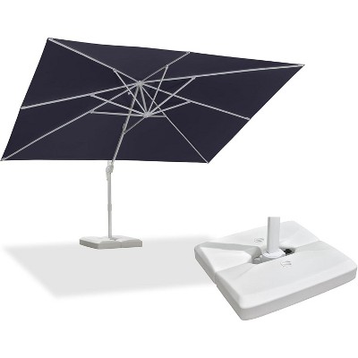 PURPLE LEAF  Patio Umbrella White Cantilever Offset Umbrella Rectangle Outdoor Umbrella with 360-degree Rotation