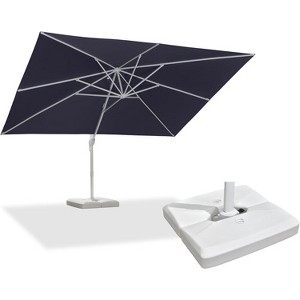 PURPLE LEAF  Patio Umbrella White Cantilever Offset Umbrella Rectangle Outdoor Umbrella with 360-degree Rotation - 1 of 4