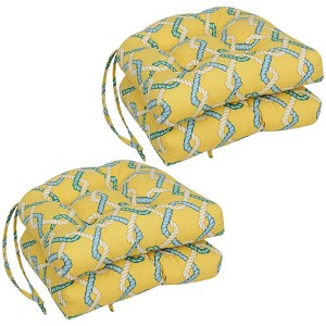 Blazing Needles, 16-inch Spun Polyester Outdoor U-shaped Tufted Chair Cushions (Set of 4) - 1 of 1