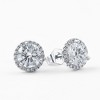 Pompeii3 Halo Diamond Studs 2.70 Ct 14k White Gold Lab Created Earrings - 3 of 4