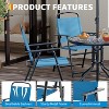 6 Pieces Outdoor Dining Set With Umbrella, Patio Table and 4 Folding Chairs With Umbrella, Garden Patio Furniture Set With Umbrellas, for Patio - 4 of 4