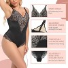 Voxshe Lace Shapewear for Women Tummy Control - Deep V Neck Sleeveless Lace Corset Women’s Lace Bodysuit BL-SW03-2XL - 3 of 4