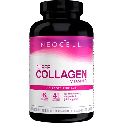 NeoCell Super Collagen + C Tablets 6000 mg. Supplement  -  250 Count