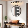 POWLIG 37.4-in 5-Light Matte Black Modern Dimmable Bathroom Transitional Vanity Light with Transparent Glass Shade - 4 of 4