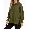 Coolmee Women's Oversized Sweatshirt Trendy Button Henley Neck Pullover Long Sleeve Tops Casual Fall Clothes - 2 of 4
