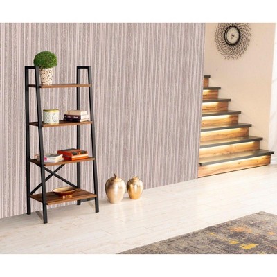 NicBex 52" Tall Modern Bookshelf with Open Shelves,4-Tier Metal Ladder Bookshelf Organizers for Living Room,Office
