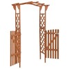 vidaXL Pergola Outdoor Pergola Garden Arch with Gate for Deck Solid Wood Fir - Brown - 4 of 4