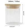 Unique Bargains with Bamboo Lid Decorative Jars Wood Color Clear 1 Pcs - 3 of 4