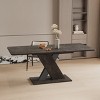 Large Extendable Kitchen Table,Patio Small Space Extendable Dining Table With Woodgrain Tabletop,Wooden Rectangle Dining Table-Coolbibila - 2 of 4