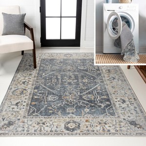 JONATHAN Y Brandy Rustic Border Low-Pile Machine-Washable Area Rug - 1 of 4