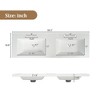 GDFStudio Mael 59.3'' Modern Wall-Mounted Bathroom Vanity with Double SMC Sink, 2 Doors and 2 Drawers - 4 of 4