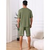 INSPIRE CHIC Men's Summer Short Sleeves Crew Neck with Pockets Nightwear Pajama Set - 3 of 4