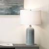 Magnolia Ceramic Table Lamp Blue - Splendor Home: Reactive Glaze, Cotton Drum Shade, UL Listed, 25.5" Height - image 2 of 4