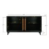 NicBex 59.8 Inch Rattan Storage Cabinet with 4 Rattan Doors and Adjustable Shelves for Living Room,Kitchen,Office,Entryway - 3 of 4