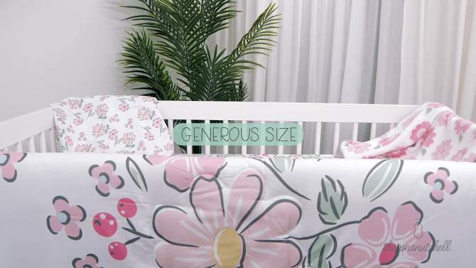 The Peanutshell Princess Baby Crib Bedding Set, Pink/Gray - 3pc, 2 of 6, play video