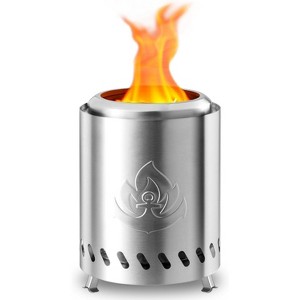 ZAFRO Tabletop Fire Pit 6.7"*7.3¡° with Stand, Smokeless Firepit Outdoor, 304 Stainless Steel Small Table Top Stove Fueled By Pellets Or Wood - 1 of 4