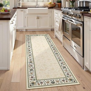 Machine Washable Vintage Rug with Non-Slip Backing, Stain-Resistant Low-Pile Floor Cover for Living Room, Bedroom & Kids Room - 1 of 4